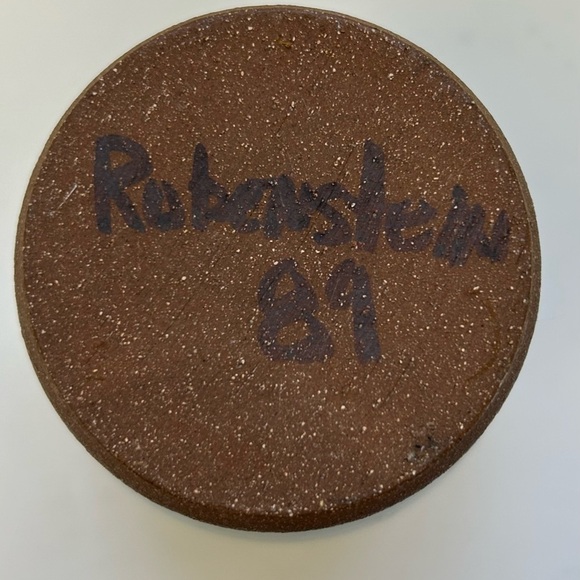 Vintage Studio Art Pottery Vase Green Incised Signed Rubenstein 89 - Picture 5 of 6